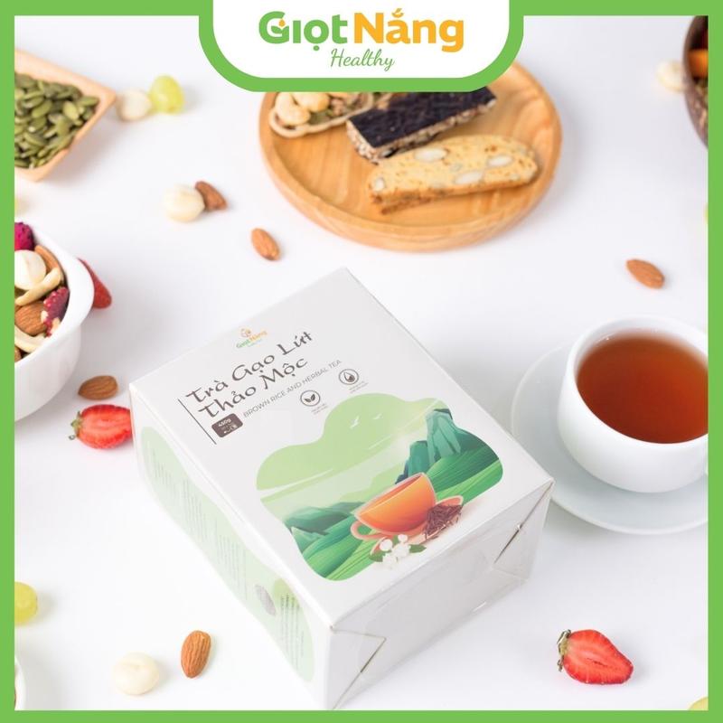 Hộp Trà Gạo Lứt Thảo Mộc 30 Túi Lọc Thanh Lọc từ Nông Sản Giọt Nắng - Nước Trà, Chè túi  trà
