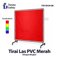 Gambar Tirai Las Merah Dengan Bingkai / Welding Curtain / Ukuran 1.74 m x 1.74 m / Tirai Pelindung Area Pengelasan / Welding Screen Safety Curtain / Pelindung Percikan Api Las dan Sinar UV / Cocok untuk Workshop, Bengkel Las / Material PVC dari Tonata Indonesia Kab. Tangerang 1 Tokopedia