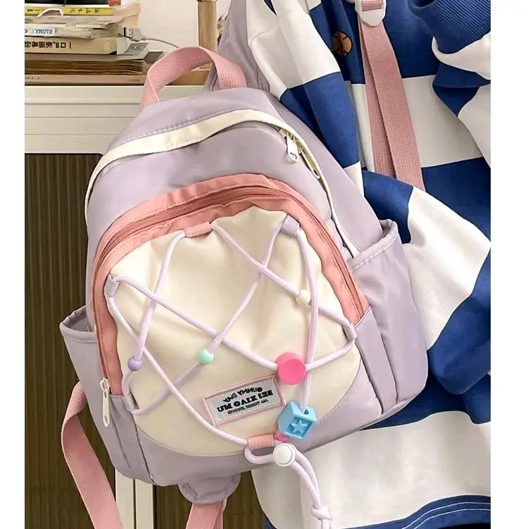 Tas ransel y2k laptop Bahu Siswa Pentagram Wanita lucu tas sekolah kekinian korea fashion backpack bintang cantik