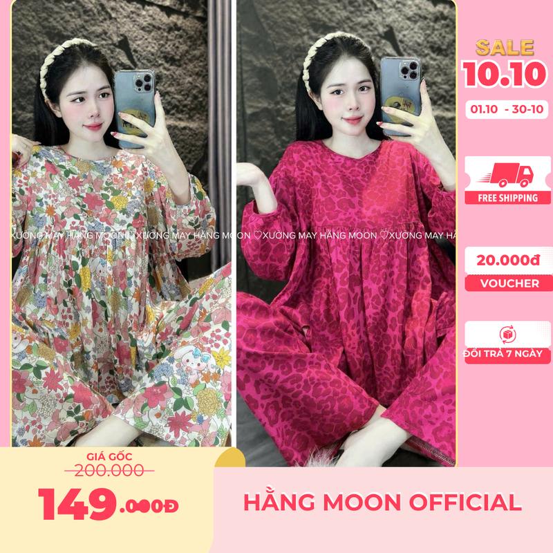 Đồ Mặc Nhà, Set Bộ TOLE Dài Form Dáng BABYDOLL Tay Dài Siêu Xinh ̣̣(BigSize 45 - 85Kg)