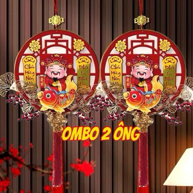   Mẫu Mới 2026  COMBO 2 Ông Thần Tài Cưỡi Chép Vàng Lắc Đầu Gọi May Mắt Tài Lộc Chúc Mừng Năm Mới 2026 Đồ Trang Trí Tết "TIẾNG VIỆT "  Tặng Pin và Móc Treo  Đồ Decor Tết 2026 T9 
