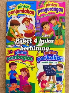 SET Isi 4 Buku Anak Pintar Berhitung Untuk SD Kelas 1 - 3 ( PENJUMLAHAN , PENGURANGAN , PERKALIAN , PEMBAGIAN)
