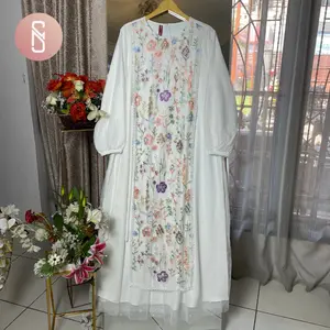 Myshawl Oriana New Gamis Jumbo Tille Motif Kasual Kondangan Wisuda Kekinian Big Size Bordir  Brukat Bunga Jumbo Dress Lembut Muslim Wanita Nyaman Tebal Mewah Panjang
