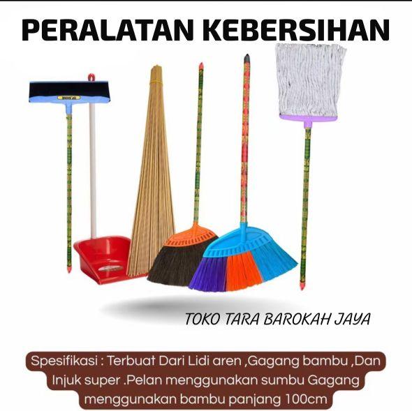 PERLENGKAPAN ALAT KEBERSIHAN RUMAH TANGGA pengki,sapu ijuk eco, sapu ijuk premium, alat pel lantai,sapu penebah,sapu taman,wiper