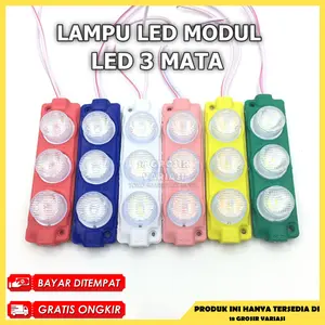 (1 PCS) Lampu LED 3 Mata Lampu Kolong Motor Mobil Pickup Truk Lampu Variasi 12V - 24V