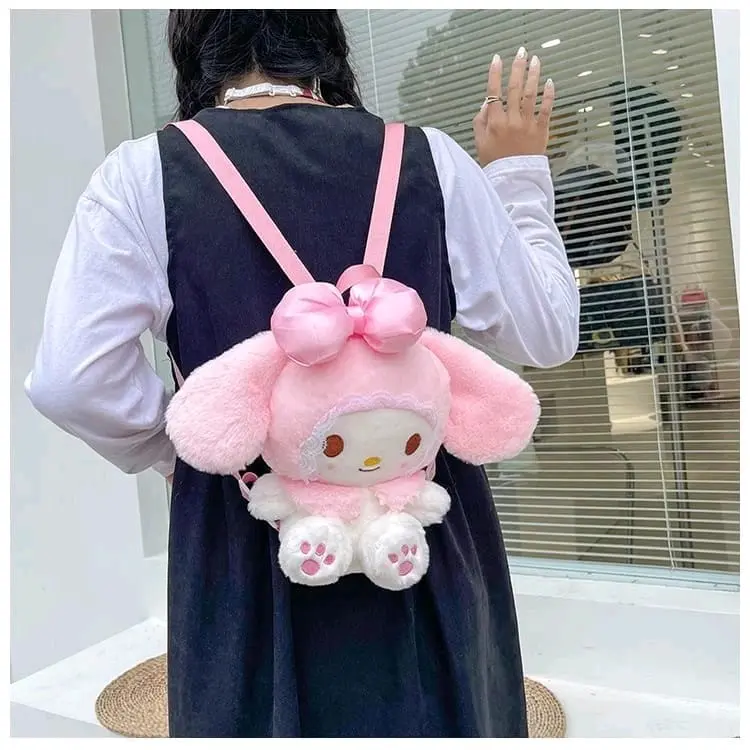 Tas Sanrio Melody Ransel Boneka Mewah Lucu Melody Backpack Kawall Toy Doll Plush 5