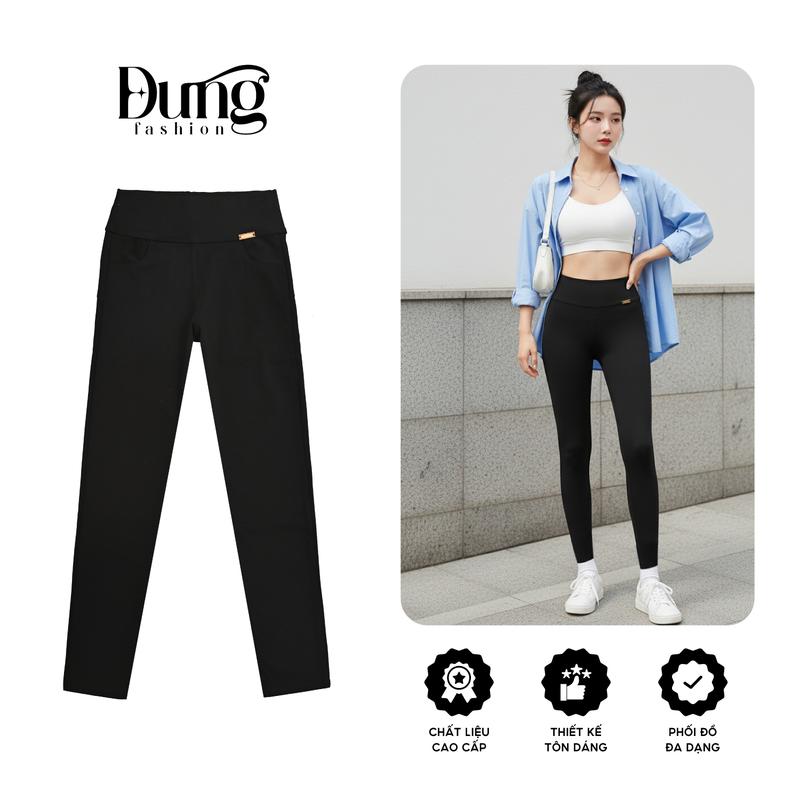 QUẦN LEGGING NỮ CẠP VỪA 8CM 2 TÚI TRƯỚC CO GIÃN 4 CHIỀU ÔM GỌN TÔN DÁNG V3 MSP: 8172
