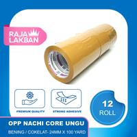 Gambar NACHI Lakban Plakban OPP Core Ungu Violet Premium 1 inch/ 24mm X 100 Yard, Bening/ Coklat - LUSIN - Bening dari Raja Lakban Jakarta Kota Administrasi Jakarta Barat 4 Tokopedia