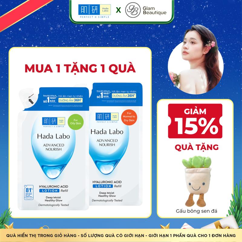  Túi Refill Dung Dịch Dưỡng Ẩm Hada Labo Advanced Nourish Hyaluronic Acid Lotion Refill cho Da thường  Da khô  Da dầu Glam Beautique 