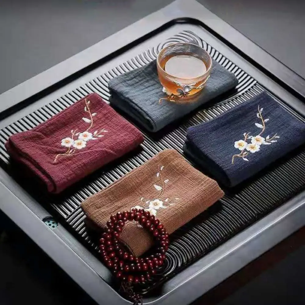 Practical Cotton Tea Cloth Embroidery Lightweight Cleaning Rag High-class Fabric Ultra-soft Cotton and Linen Tea Towels