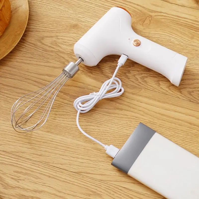 Mixer Tangan Mini Tanpa Kabel USB Rechargeable Hand Mixer 2 Detachable Whisk/Super Hand Mixer Free 2 Buah Alat Pengocok / Mixer RANDOM 5