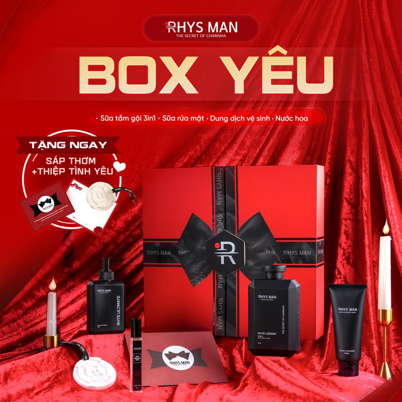  Box Yêu: Sữa tắm gội 3in1 350ml & Dung dịch vệ sinh 120ml & Sữa rửa mặt 100ml tặng kèm Sáp thơm + Thiệp sang trọng 