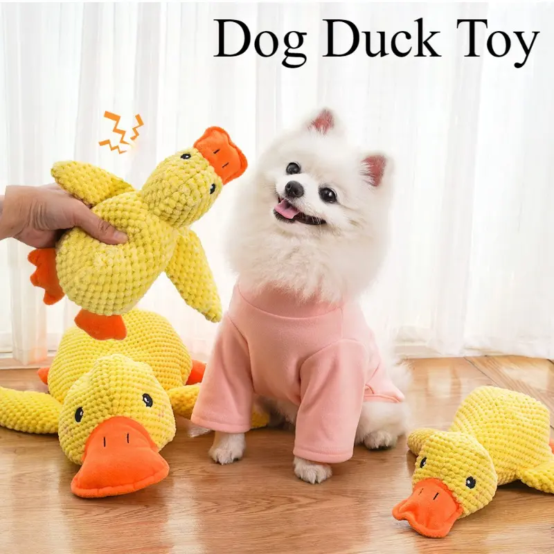 Đồ chơi kêu cót két cho chó dễ thương Đồ chơi vịt kêu cót két tương tác cho chó Đồ chơi nhai nhồi bông sáng tạo cho chó con