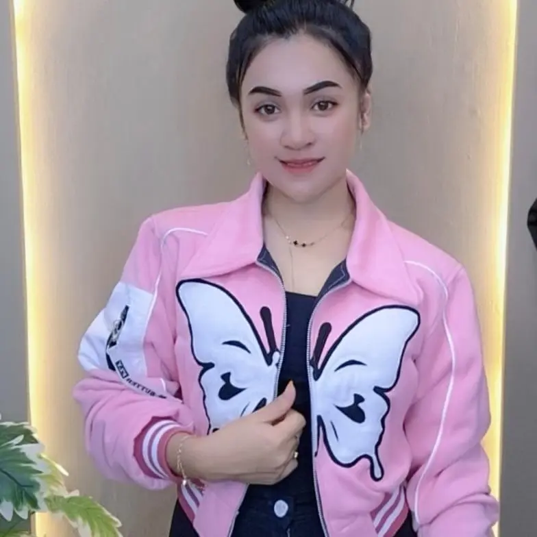 Jaket Crop Butterfly Premium Outfit Korean Style Optimize Wanita 0