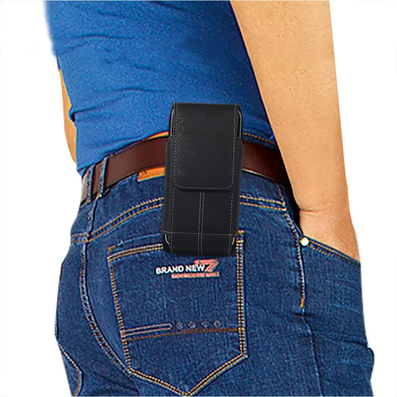 Sarung Dompet Tas Tempat HP Pinggang Kulit Slot Kartu Vertikal Ukuran 6 Inch 6,5 Inch 6