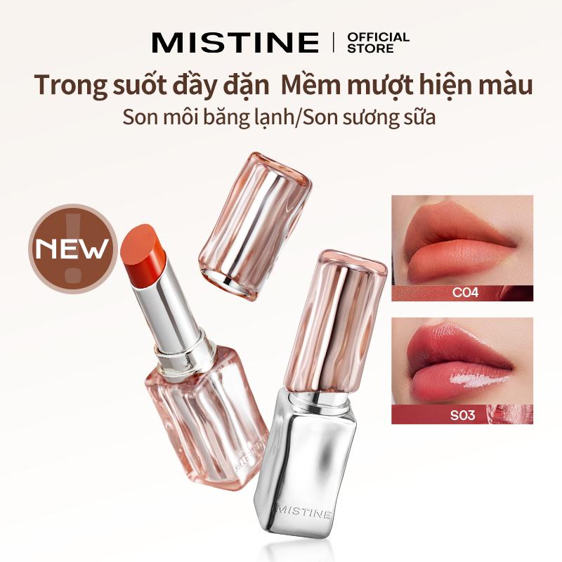 【LIVE MISTINE Son Môi Nhung Bóng Son Môi Lạnh Băng Son Bóng Sữa Son Bóng Mượt Mà Lâu Trôi 3.5g