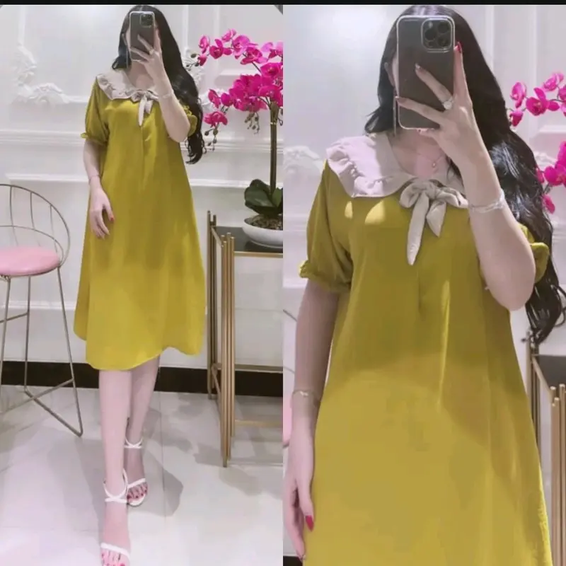 dress cringkle terbaru irish dress daster cringkle kekinian Santai Crinkle Airflow Wanita Nyaman 3