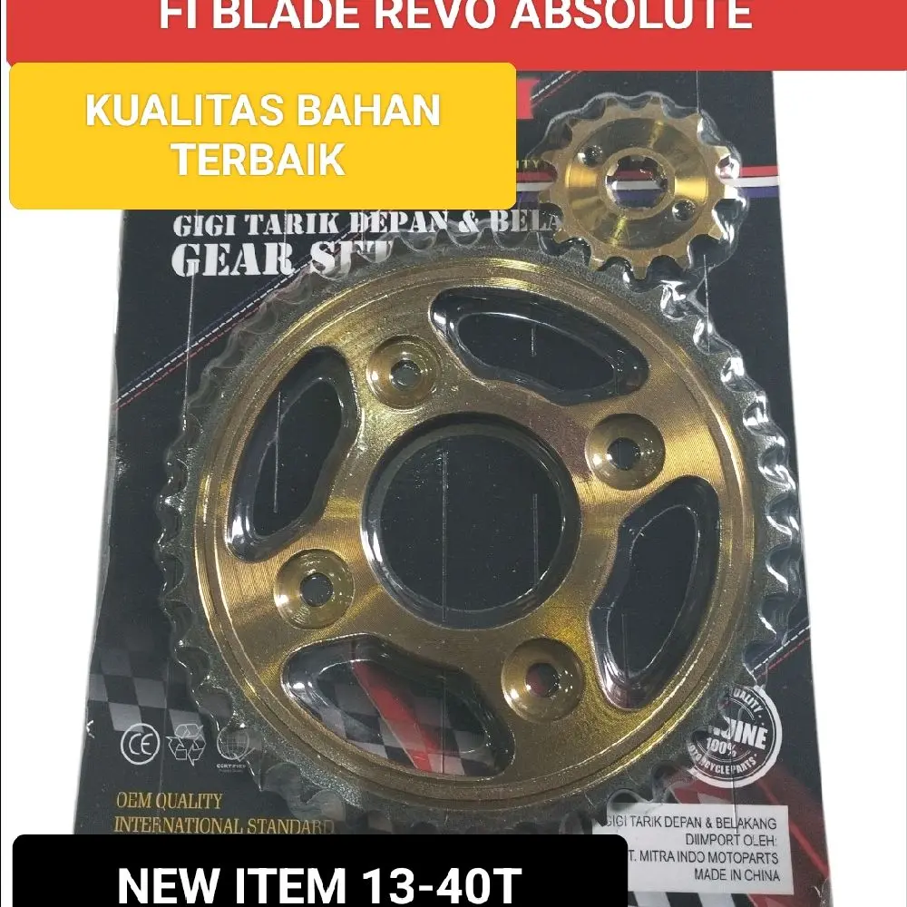 GEAR TARIK DEPAN BELAKANG 13T 40T 428 HONDA SUPRA FIT NEW SUPRA X 125 KARISMA REVO FI REVO ABSOLUTE BLADE KUALITAS SUPER Motorcycle