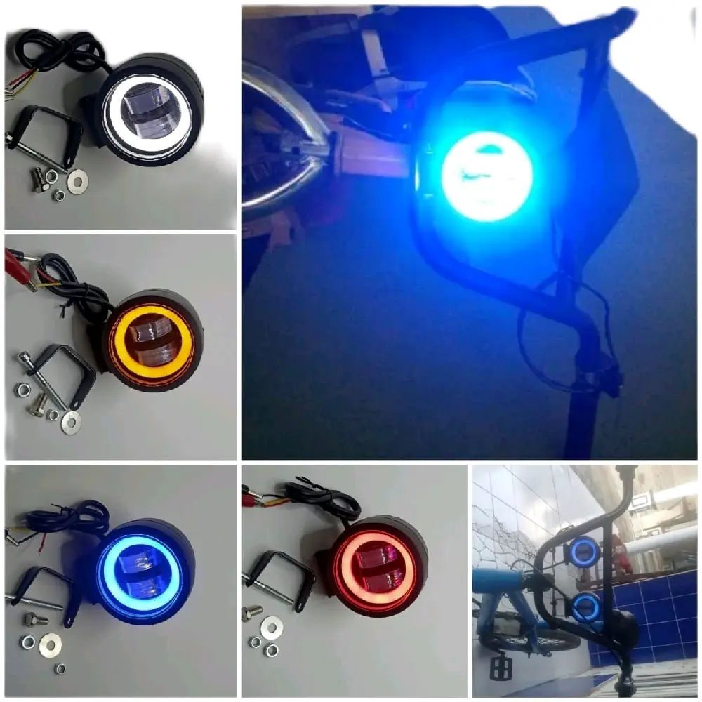 TERMURAH lampu daymeker bulat 2 lensa Universal bisa untuk semua motor & sepeda Motorcycle