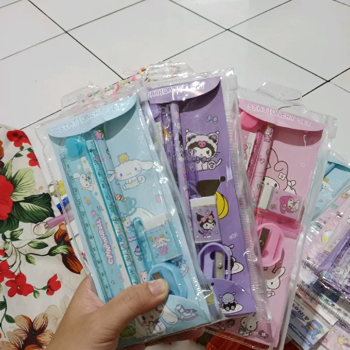 Set alat tulis kuromi, melody, cinamorrol