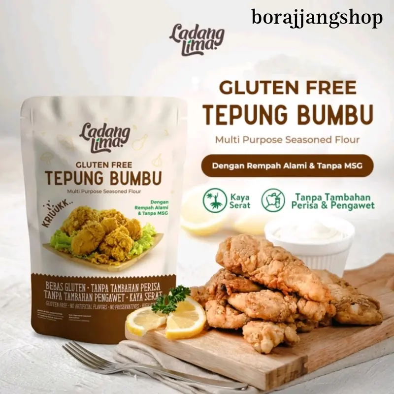 [BISA COD]Tepung bumbu gluten free ladang lima 150gr /Tepung bumbu ladang lima/Tepung bumbu gluten free/tepung bumbu sehat/Tepung bumbu murah Bahan Ayam Masakan 1