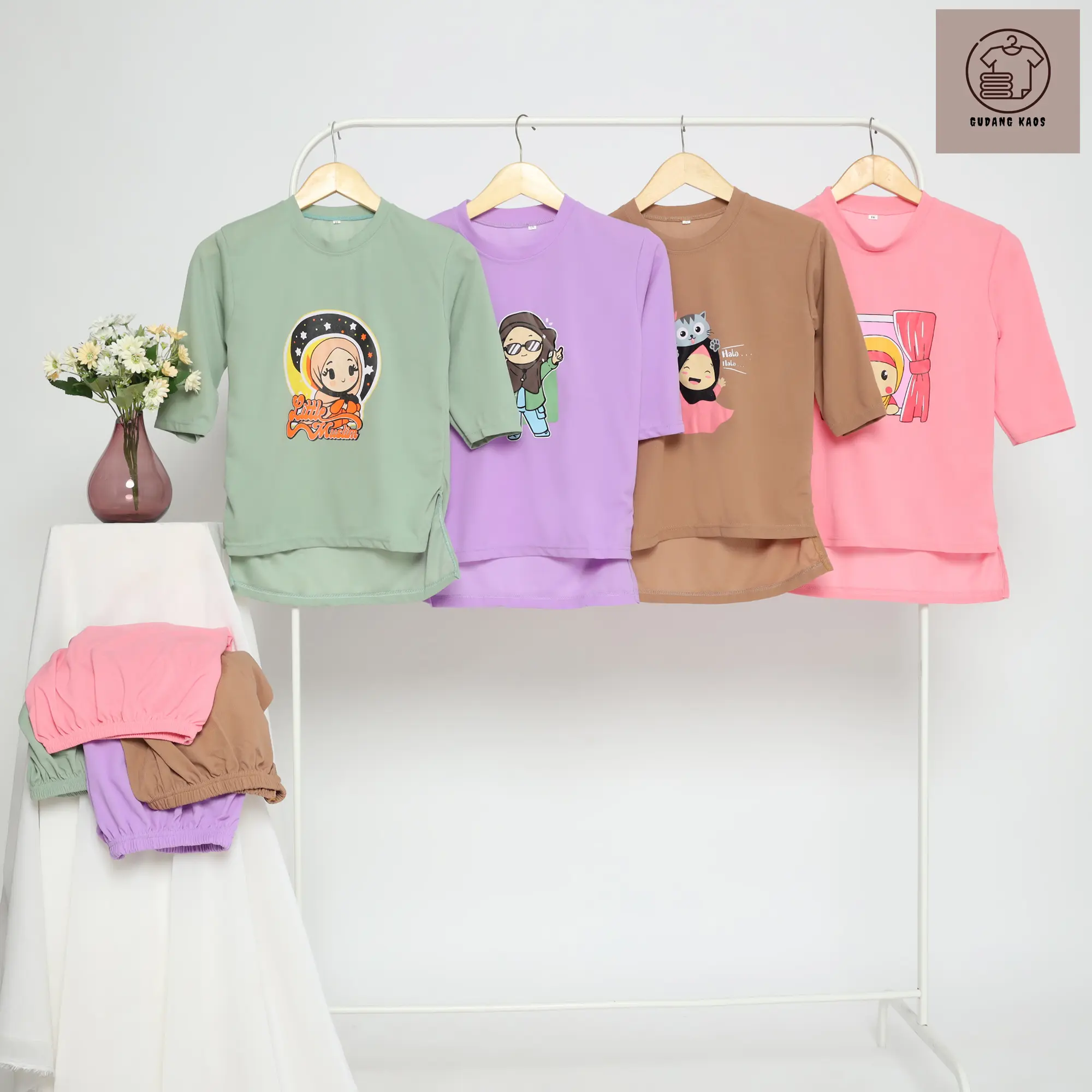 PAKET HEMAT 4STEL BAJU SETELAN ANAK USIA 3-10 TAHUN (Tidak bisa pilih warna) Set Fashion Lengan panjang Celana