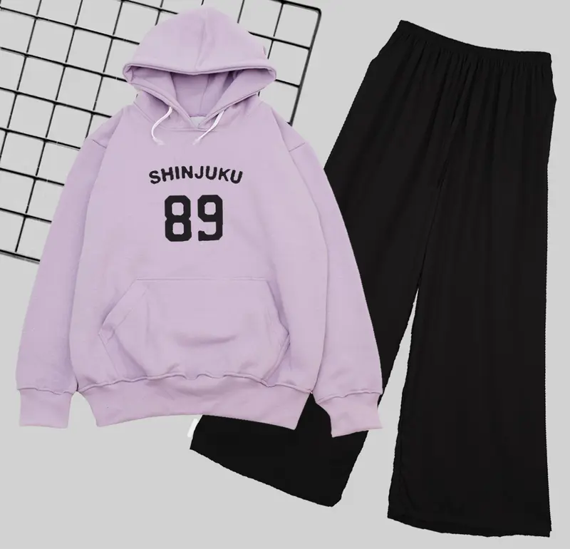 Setelan Sweater Hoodie VIRAL SHINJUKU Anak Perempuan Remaja Dan Dewasa Celana Kulot COD Baju Pakaian Fashion 1