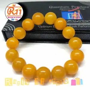 Gelang Batu Giok Asli Alam Warna Kuning Bracelets Pria Wanita Tali