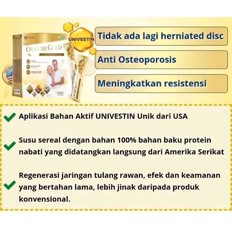 OVISURE GOLD MILK SUSU OBAT TULANG DAN SENDI YG SEHAT 100% DIMFOR USA 2