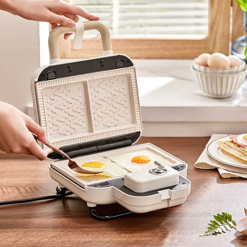 Breakfast Maker  | Auto Timer & Double Plates for Waffles/Sandwich/Roti! Compact & 5-Min Meal Hack for Office/Kostan