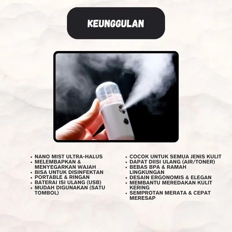 Nano Mist Spray Mini Portable USB Spray Wajah Spray Kecantikan 3