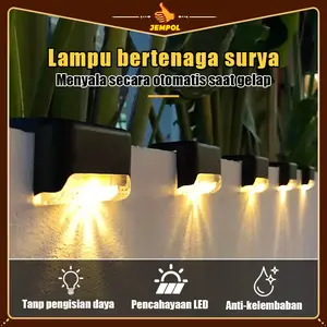 JEMPOL Lampu Led Tangga Tenaga Surya Lampu Solar Outdoor Lampu Pagar Led Light Waterproof Panel Hiasan Rumah Teras Dan Taman Anti Air Tanpa Listrik / Lampu Panel Hiasan Rumah Teras 1 Box Isi 4Pcs Sensor Cahaya / Lampu Tangga Outdoor