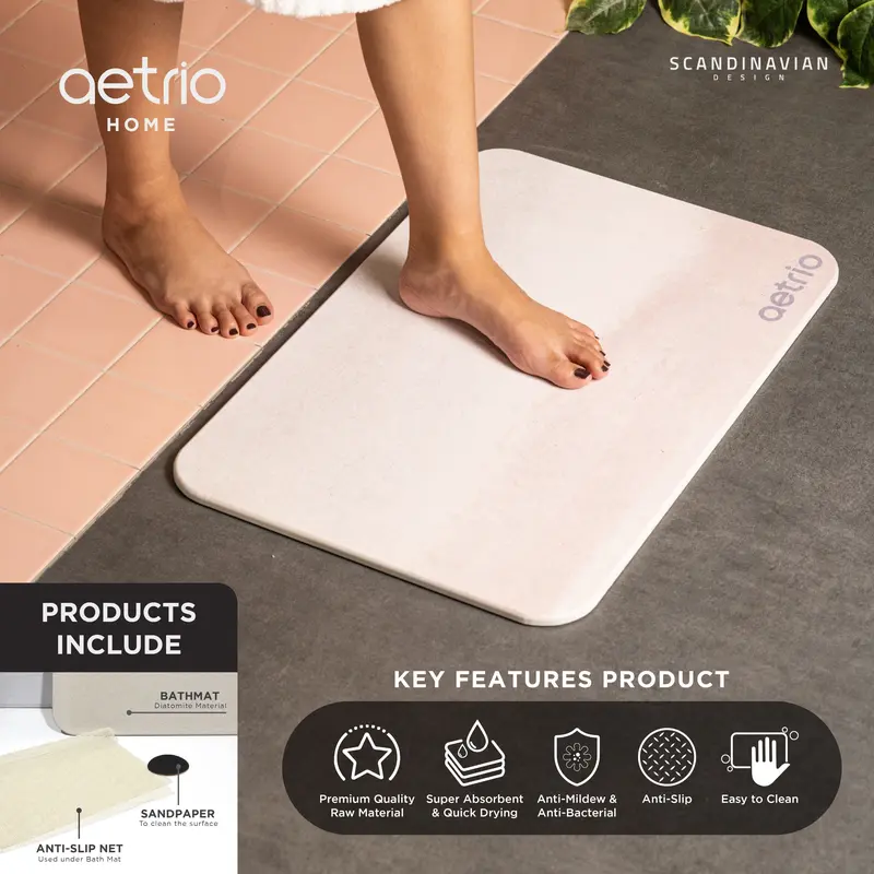 KESET DIATOMITE | BATH MAT PINK MARBLE 1