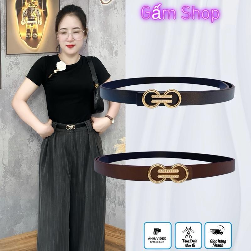 Thắt lưng + Đai Váy Bản Nhỏ 2cm Da Đúc Mặt Phối Đá Titan Kiểu Dáng  Dây Luồn Trong Dễ Sử Dụng Phù Hợp Cho Nữ Voan