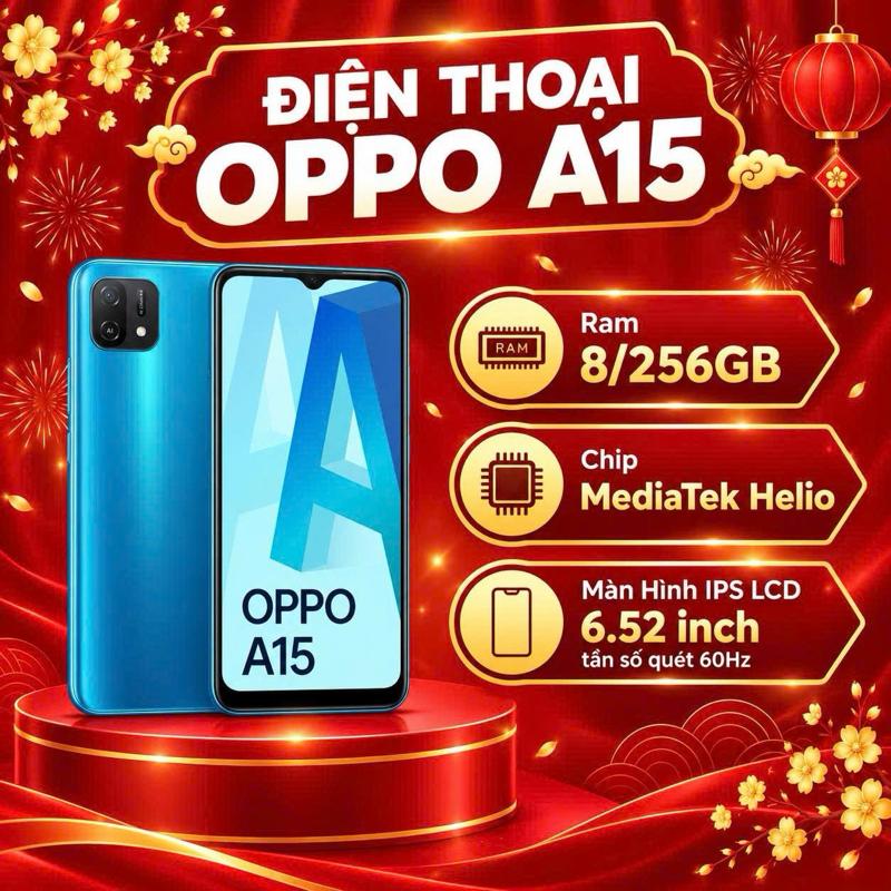 0310-2nd hand- Điện Thoại OPPO A15 Giá Rẻ, Cấu Hình Ổn Định Ram 8/256GB, Bộ Xử Lý Helio Lõi 8, Màn Hình 6.52 inch Rộng Rãi, Hỗ Trợ 2 Sim 2 Sóng, Đáp Ứng Tốt Các Nhu Cầu Xử Dụng Hàng Ngày
