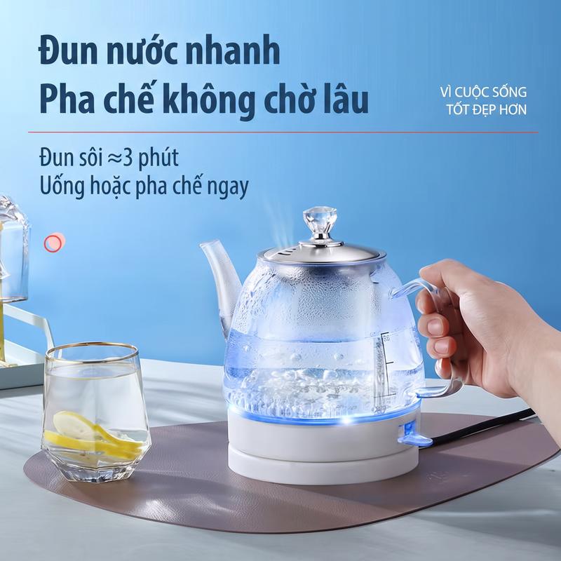 Nồi nước nóng điện trong suốt, nồi nước nóng tự động, nồi đun nước bằng thủy tinh trong suốt, nồi đun nước gia đình bền bỉ, nồi tự động