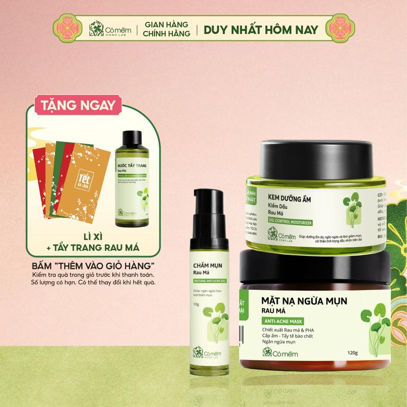  Bộ Chăm Sóc Da Giúp Ngừa Mụn Gồm Mặt Nạ Đất Set Tơ Tằm Rau Má Chấm Mụn Rau Má Và Kem Dưỡng Tơ Tằm Rau Má Cỏ Mềm 