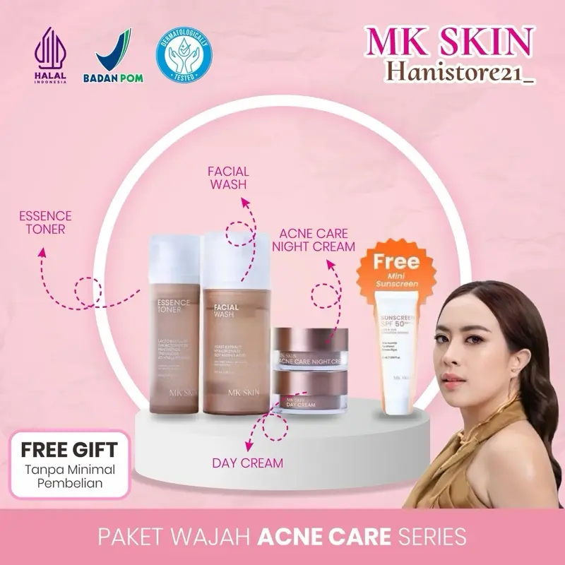 MK SKIN || FREE SUNSCREEN || SEMUA PAKET WAJAH WHITENING , ACNE , MELACARE BY MAHARANI KEMALA