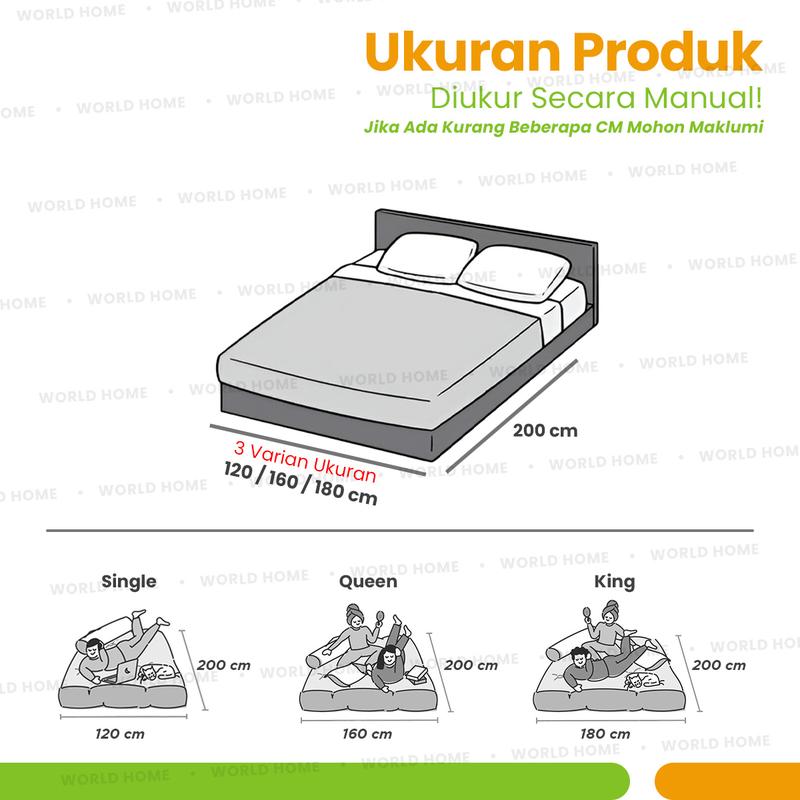 WORLDHOME - [ Bonus Talenan 1 SET ] Selimut Bedcover Dengan 3 Ukuran Motif Estetik Bahan Katun Microtex 7