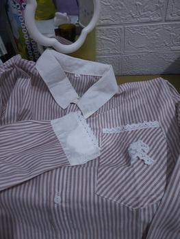 Product Review of Lulu blouse strip salur premium LD 110 120 130 140 kemeja crop jumbo from z**h 1