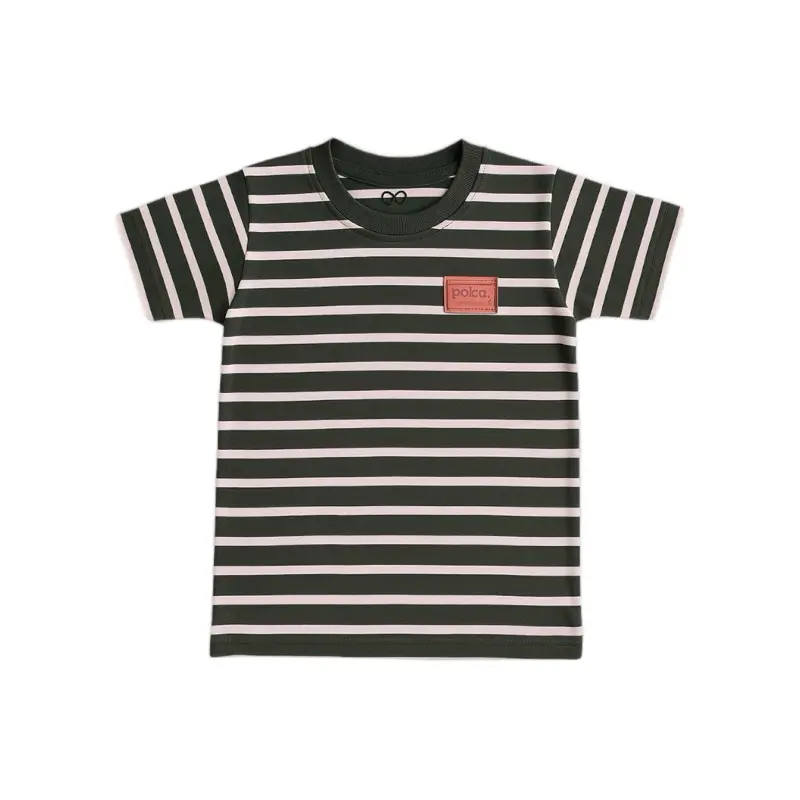 Kaos anak stripe green series polca Fashion 3