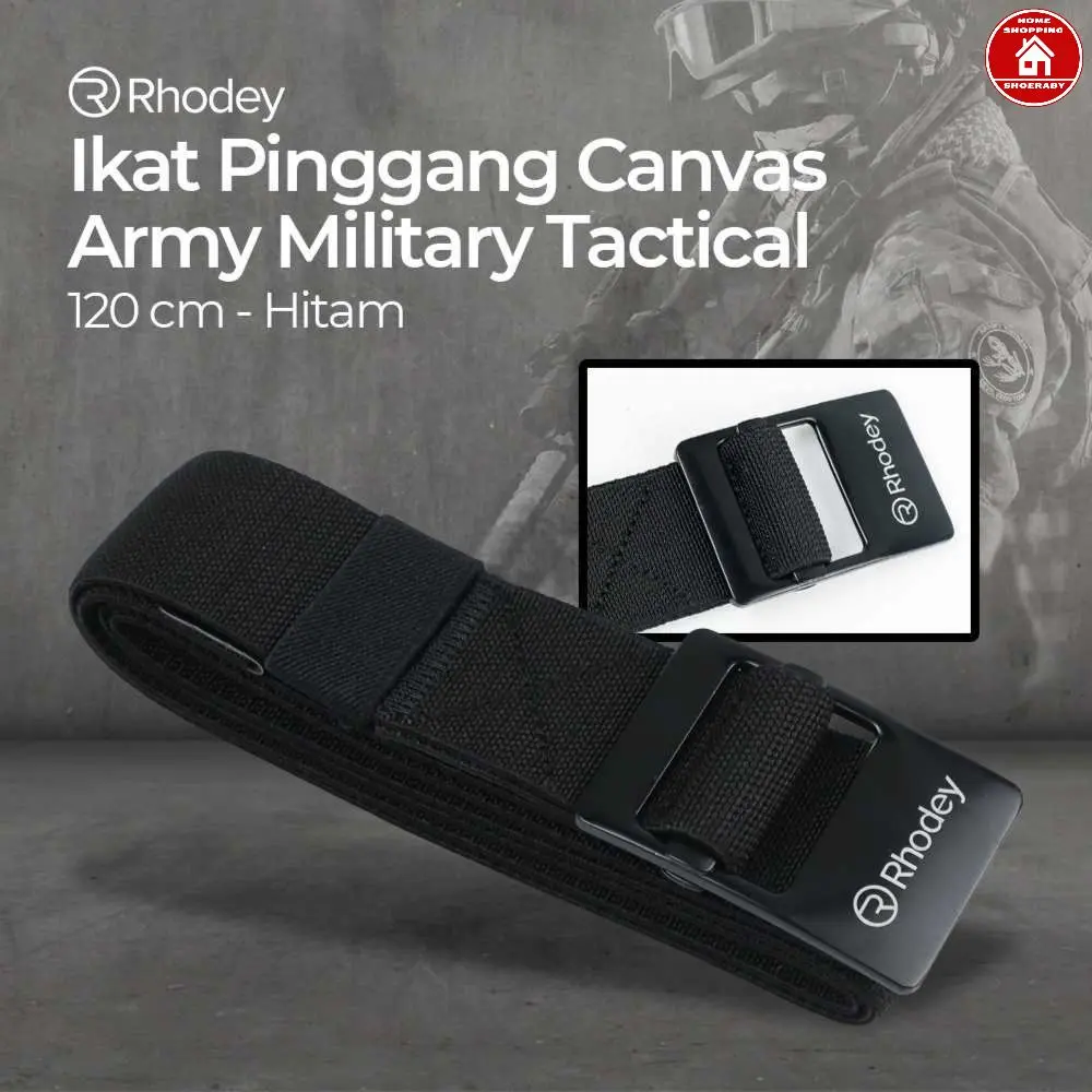 Tali Ikat Pinggang Canvas Military Tactical 120cm Rhodey - 9816 Sabuk Gesper Minimalis