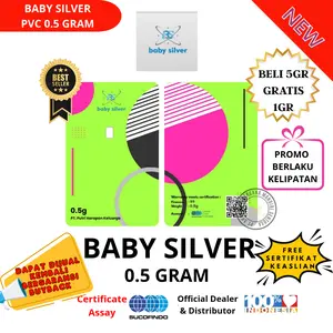Baby Silver Fine Silver Press PVC 0.5 Gram Asli Murni Logam Mulia Original