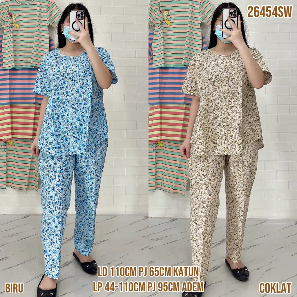 Baju Tidur Merlin CP Dewasa Setelan Katun Motif karakter  - Bahan Katun Premium