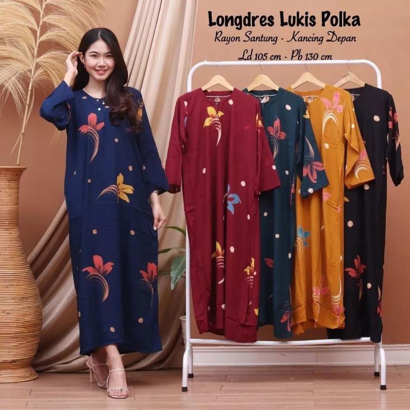 Product Introduction of PROMO 100rb dapat 3pcs daster lengan panjang berbagai motif bahan rayon kancing depan busui friendly 8