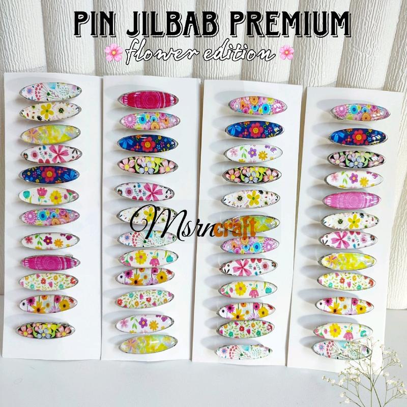 [LUSINAN] PIN JILBAB DAGU PREMIUM MOTIF BUNGA PASTEL - PENITI JILBAB BROS JILBAB PIN DAGU KUALITAS GRADE A Anti Nyangkut Anti Karat pen it 1