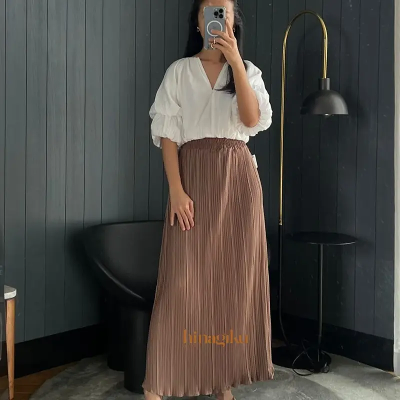 HNGK Rok Plisket BB Mayung / Rok Plisket Mayung / Pleated Skirt Dewasa (036) Formal Karet Nyaman Stretch 2