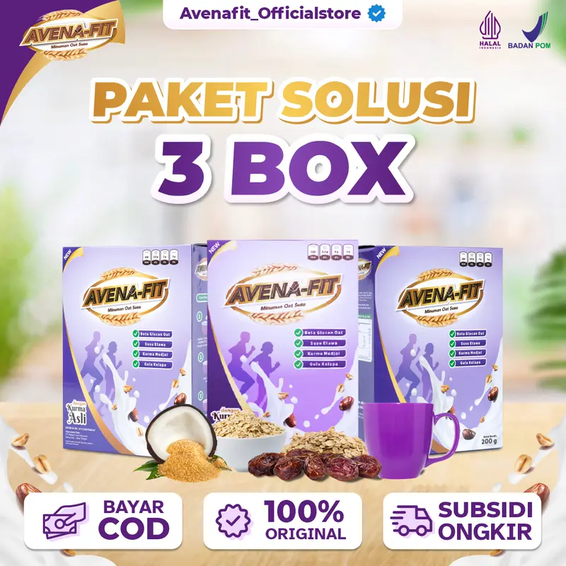 Avenafit Paket 3 Box Sereal Sehat Untuk Menurunkan Kolesterol | COD BISA BAYAR DI RUMAH Granola Food Oatmeal Diet Cereal 0