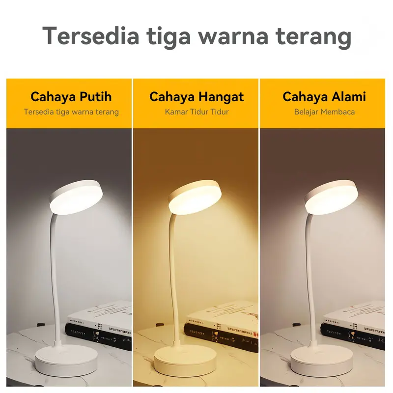 Skylumba Lampu Meja Serbaguna LED Lampu Belajar Estetik Perawatan Mata 3 Varian Pencahayaan Aesthetic Multifungsi LL08 1