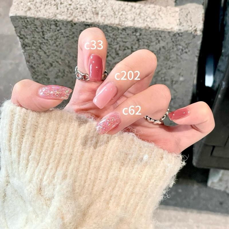 Sơn móng tay Orange C33 màu hồng đậu (sơn tự khô, có thể lột, dưỡng móng) thạch